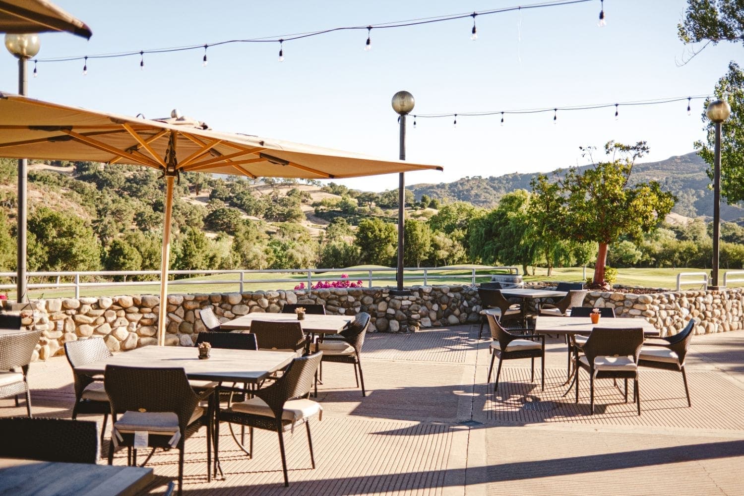 seating area by the Golf River Course