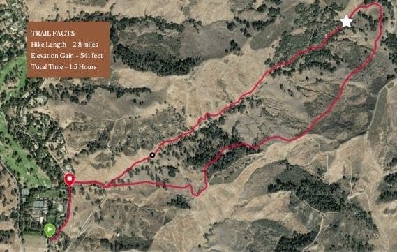 map view of a hiking trail