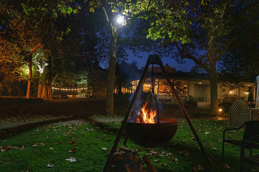 warm outdoor fire pit