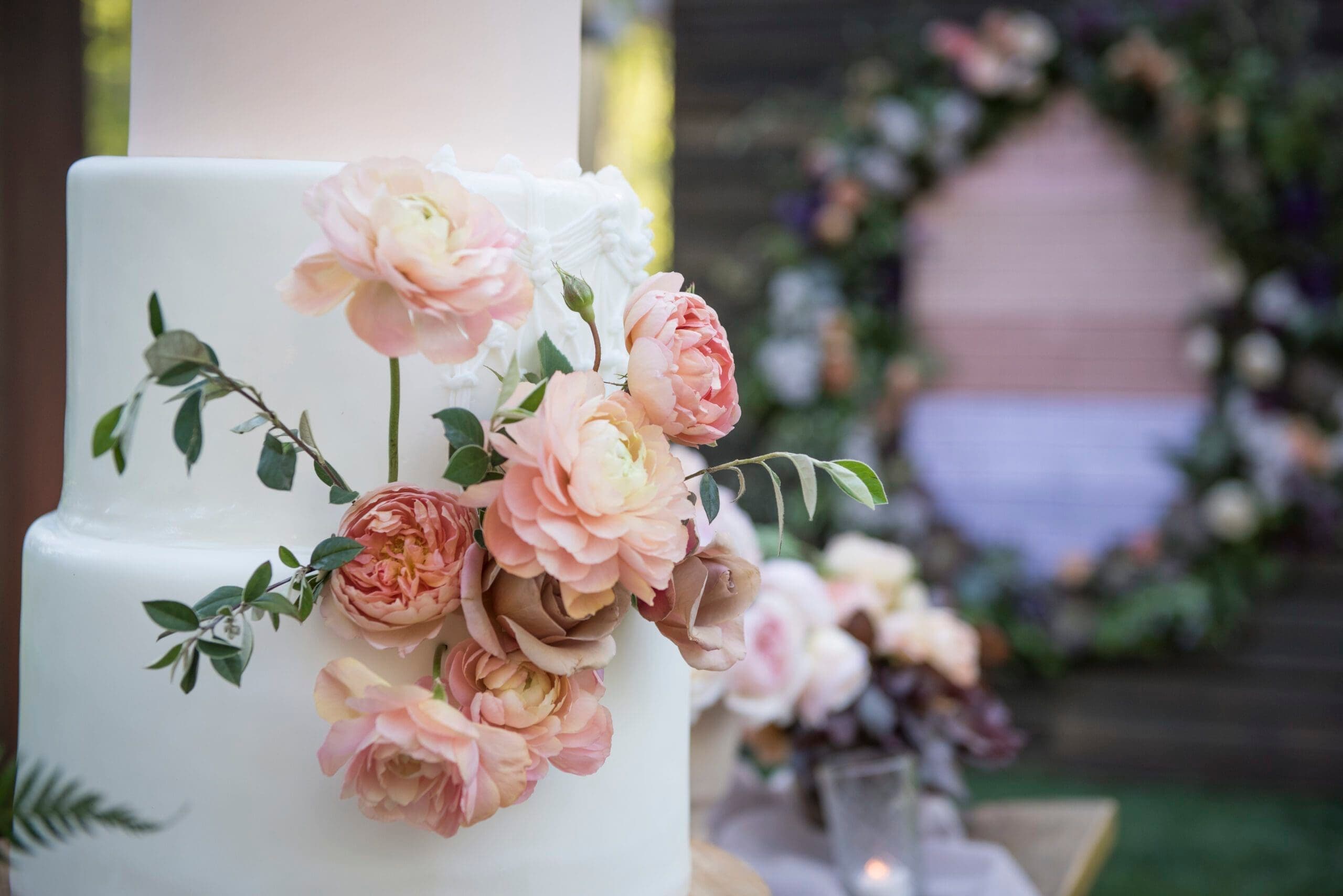 wedding cake with flowers