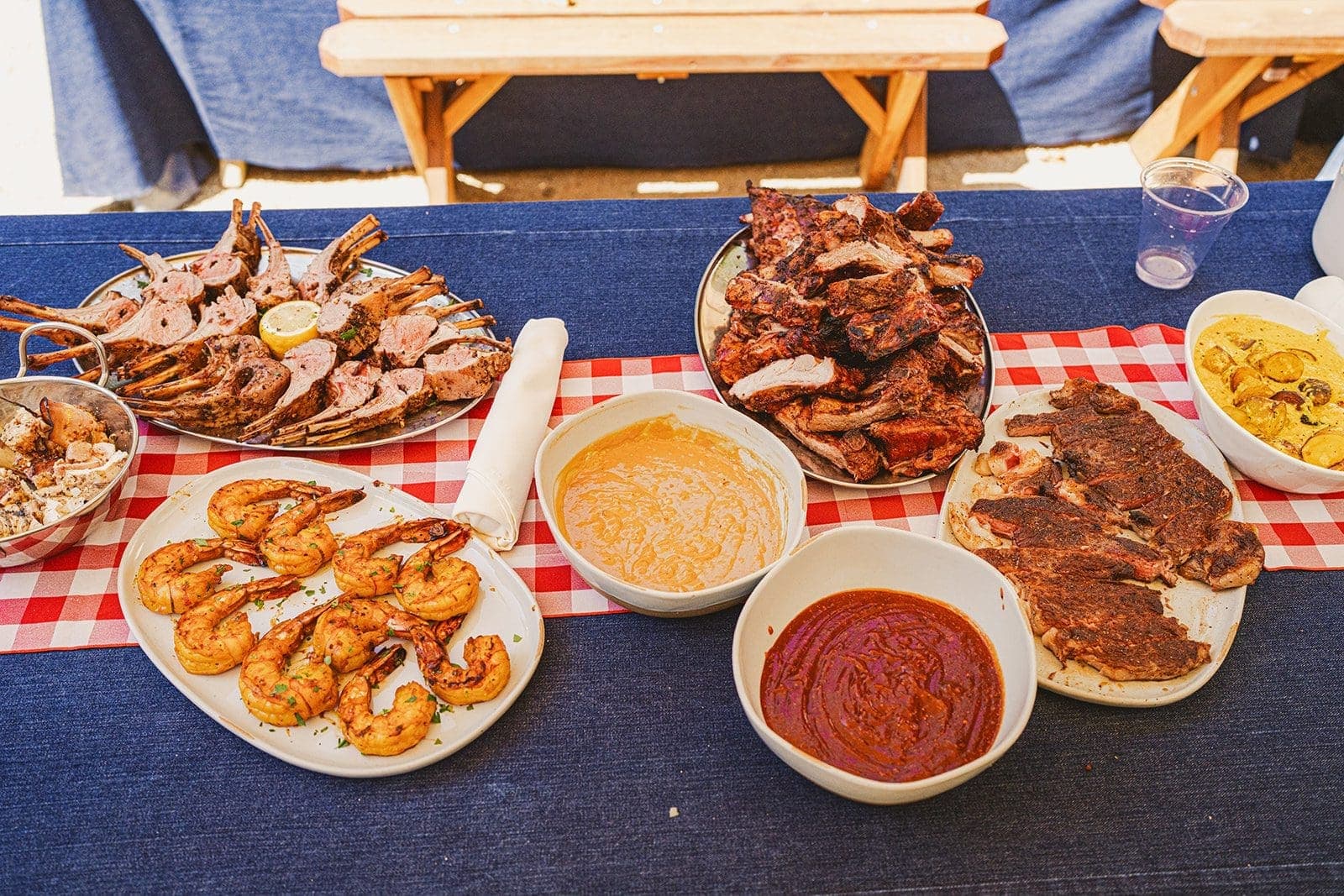 bbq meat on a table
