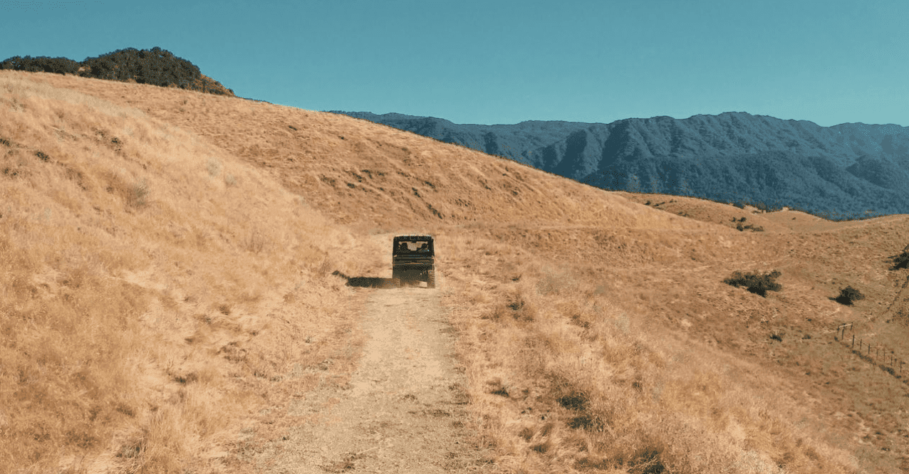 UTV riding on a dirt path