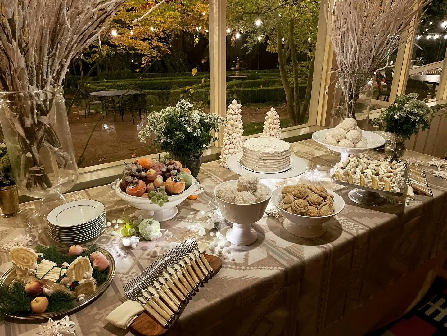 table with desserts for Nathan Turner's holiday workshop