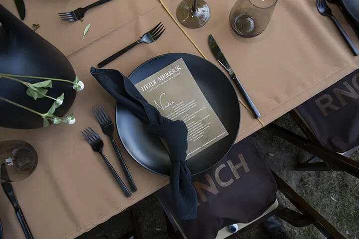 table setting for Heidi Merrick's RNCH launch