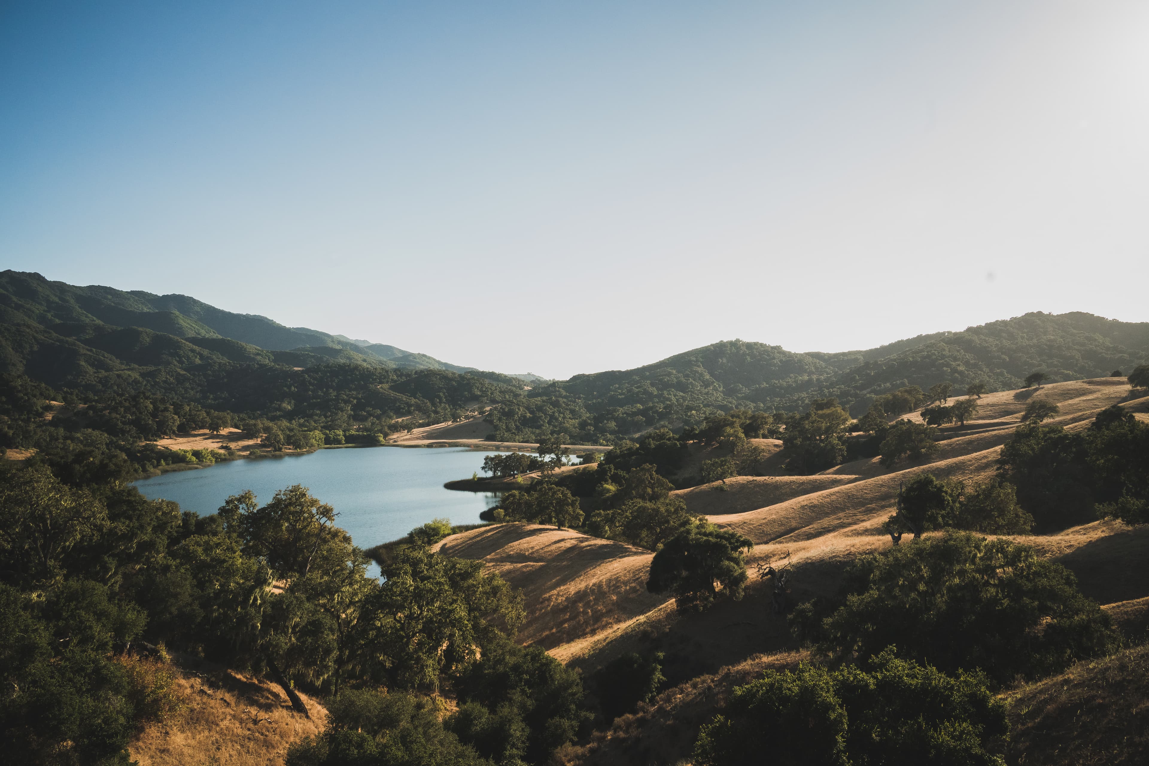 View of Alisal Lake from top of hill