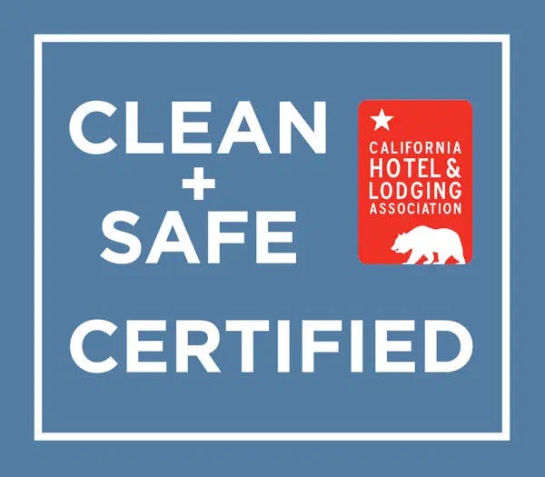 clean and safe certified Califonia hotel and lodging association logo
